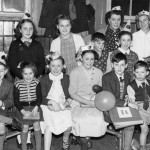 Lebus party ? Rosie Wragg on the right holding the balloons. David Wragg sat on the far right with his cousin Alan to his left