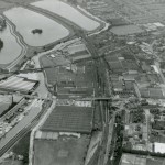 Overhead view 1960s, PANDO club house to the far left of the picture on the paddock