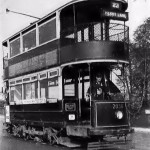 LT tram route 23 at Ferry Lane, this route was replaced by trolleybus route 623 in 1936