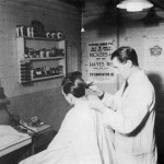 Barber shop at the Lebus factory - 1950